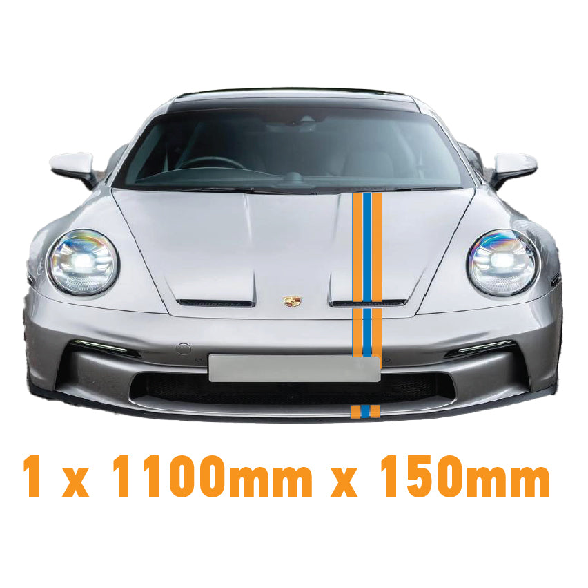 GU1.1A/1x150 Gulf Racing Bonnet Stripe 1100mm x 150mm For Porsche