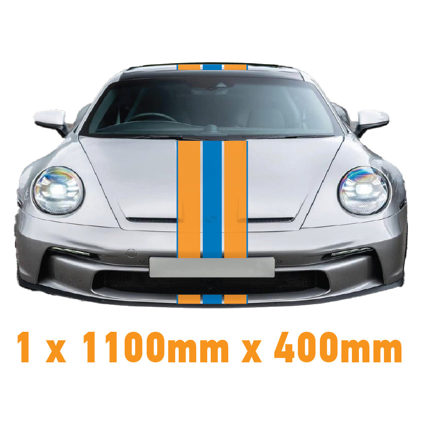 GU1.1A/1x400 Gulf Racing Bonnet Stripe 1100mm x 400mm For Porsche