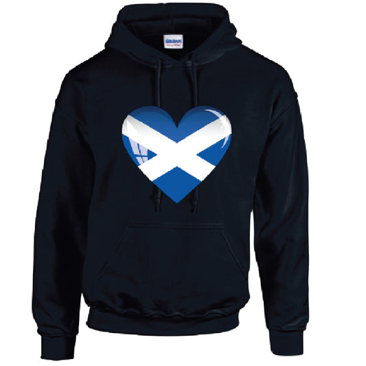 Scotland Heart Football Unisex Cotton Hoodie 5 Sizes 3 Colours Available printed HD13