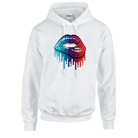 Blue and Red Lips Unisex Cotton Hoodie 8 sizes 3 Colours Available Printed HD15
