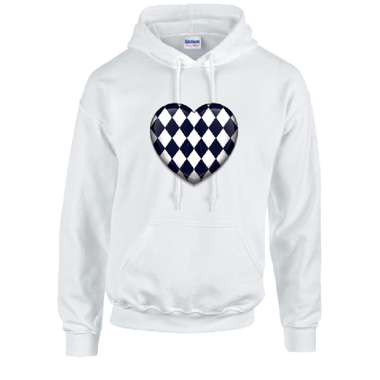 Black Harley Quinn Heart Unisex Cotton Hoodie 5 sizes 3 Colours Available Printed HD24