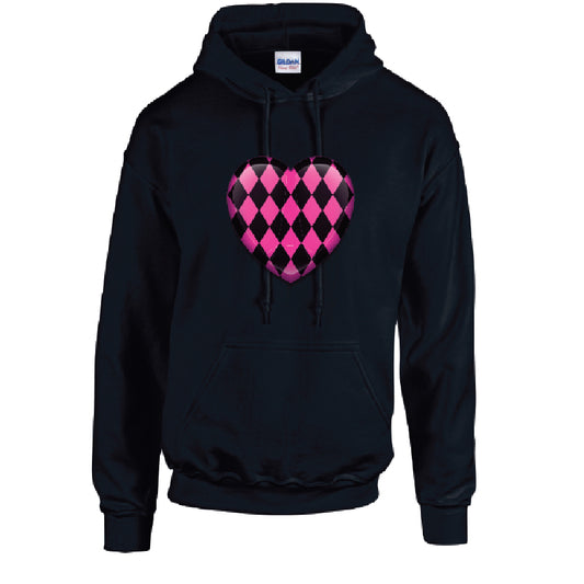 Pink Harley Quinn Heart Unisex Cotton Hoodie 5 sizes 3 Colours Available Printed HD26