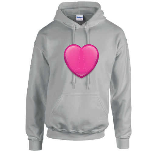 Pink Heart Unisex Cotton Hoodie 5 Sizes 3 Colours Available Printed HD36