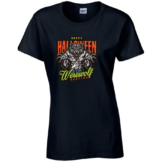 Happy Halloween Werewolf Hunting T-Shirt Available in 7 Colours HWCL26