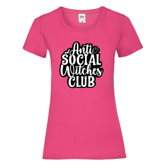 Anti Social Witches Club Halloween T-Shirt Available in 7 Colours HWCL06