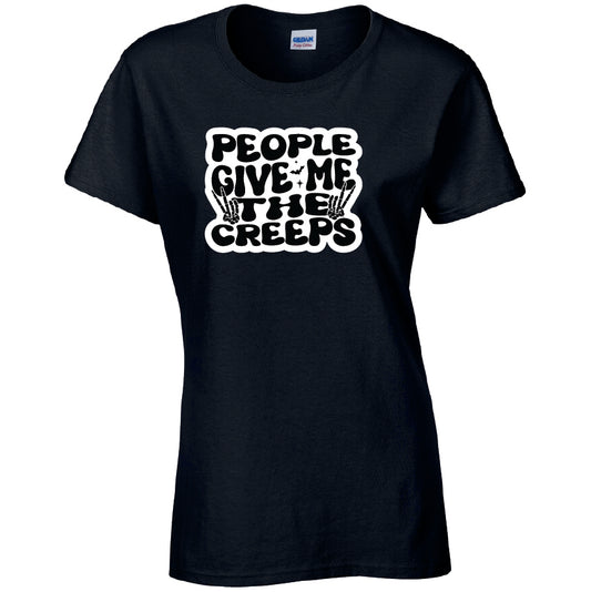 People Give Me The Creeps Halloween T-Shirt Available in 7 Colours HWCL07