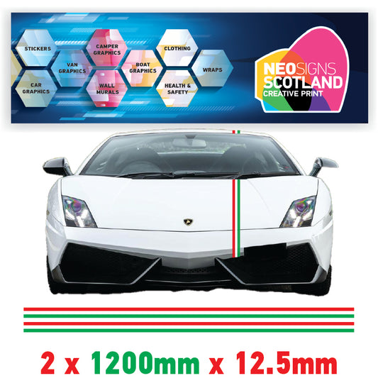 ITRP Italy Racing Pin Stripes 1.2m (1200mm) Long laminated for Renault Peugeot Citroen sticker graphics various widths available