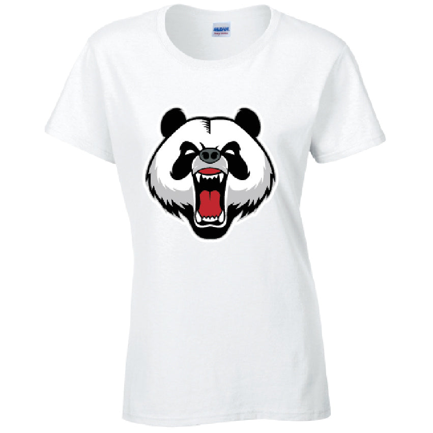 Angry Panda Ladies Cotton T-Shirt Available in Black Grey and White LT02