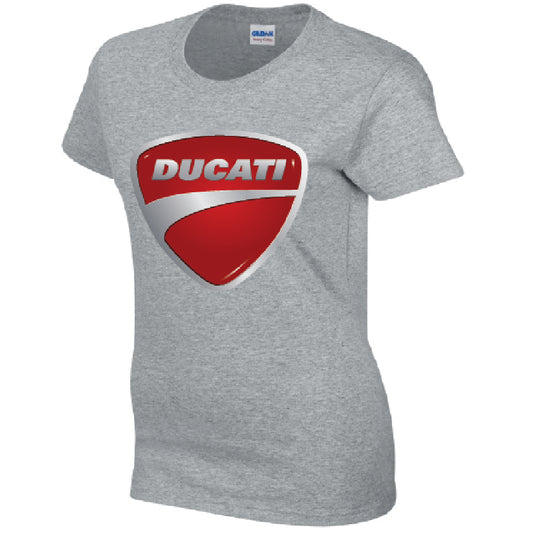 Ducati Ladies Cotton T-Shirt Available in Black Grey and White LT06