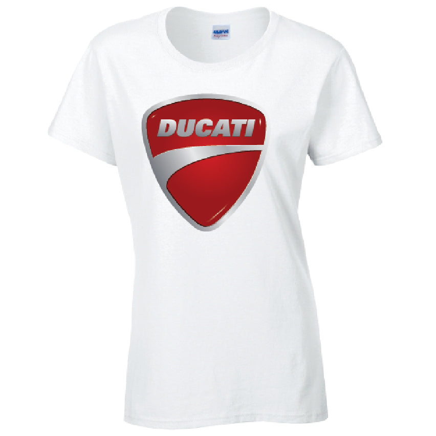 Ducati Ladies Cotton T-Shirt Available in Black Grey and White LT06
