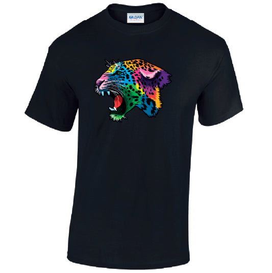 Leopard Animal Mens Cotton T-Shirt Available in Black Grey and White MT17