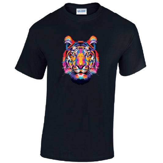 Tiger Animal Mens Cotton T-Shirt 5 sizes 3 Colours Available Printed MT19