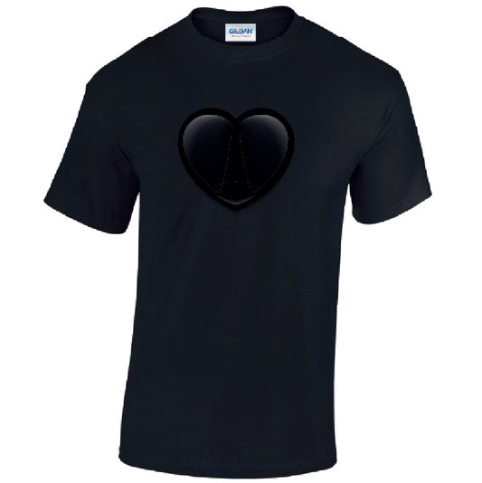 Black Heart Mens Cotton T-Shirt 5 sizes 3 Colours Available Printed MT22