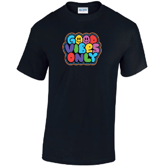 Good Vibes Only Mens Cotton T-Shirt Available in Black Grey and White MT42