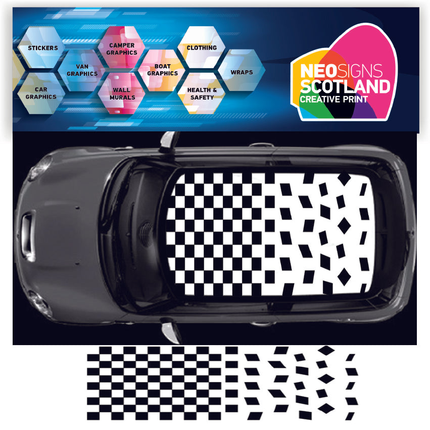 NEO00340 Mini crazy chequered flag roof