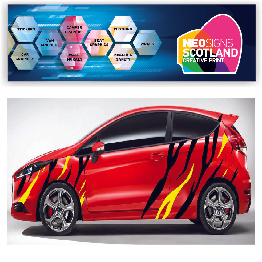 NEO00945B Tiger Stripes 1 Vinyl For Fiesta 2 Colour