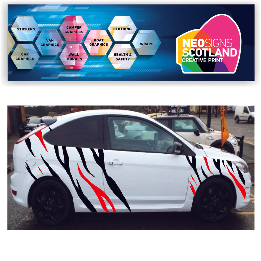 NEO00947B Tiger Stripes 3 Vinyl For Fiesta 2 Colour