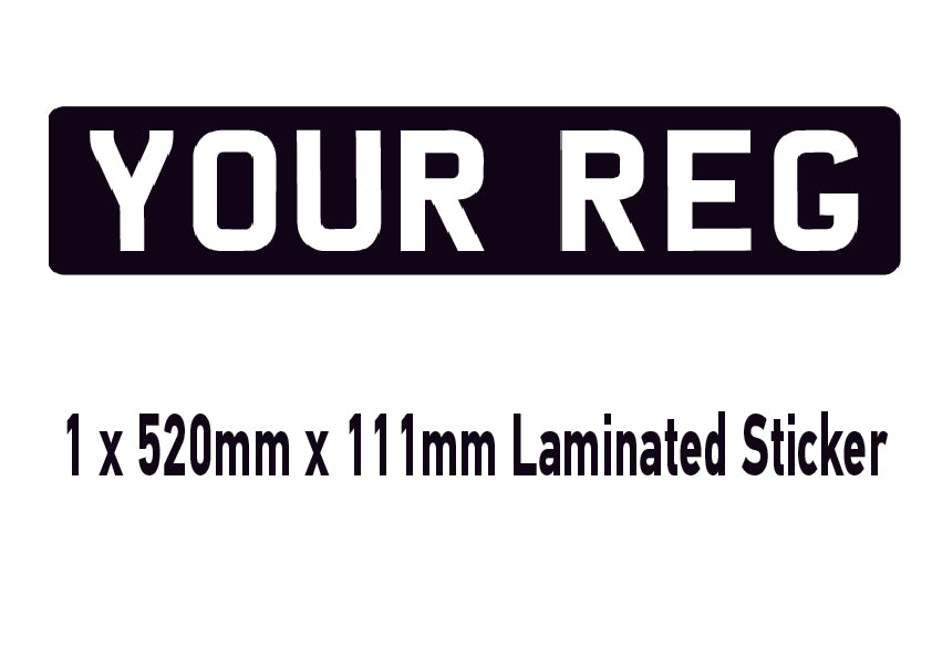 NNP03 Standard Number Plate Stick On - Bonnet Bumper Caravan - Show Fun Sticker