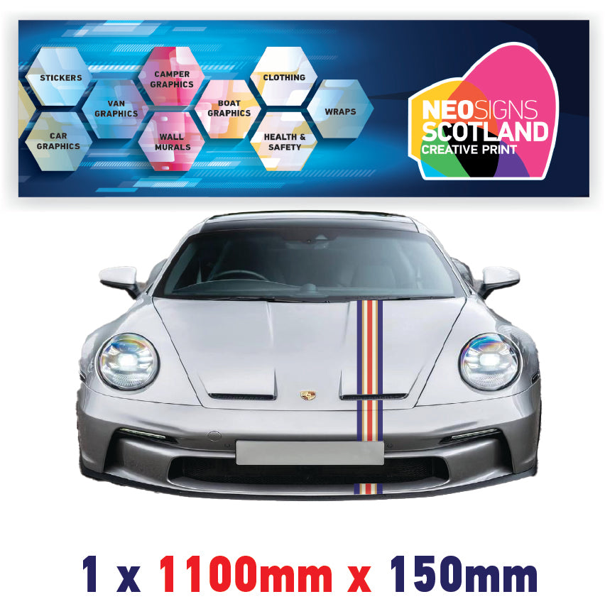 RO1.1/1x150 Rothmans Racing Bonnet Stripe 1100mm x 150mm For Porsche