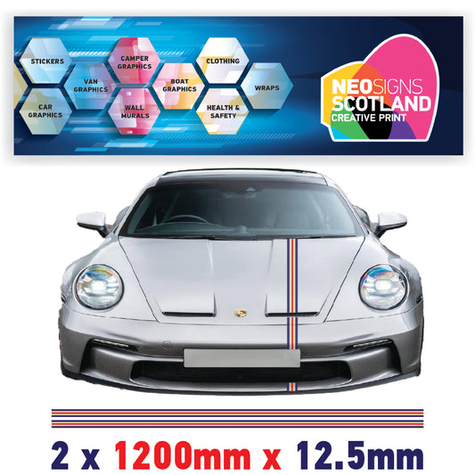 ROTHP Rothmans Racing Pin Stripes 1.2m (1200mm) Long laminated for Renault Peugeot Citroen sticker graphics various widths available