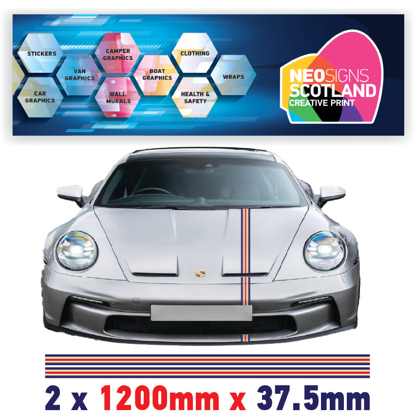 ROPIN37.5 Rothmans Racing Bonnet Stripe 1200mm x 37.5mm For Porsche