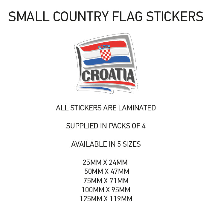SCF05 Croatia Small Country Flag Sticker 25mm x 24mm
