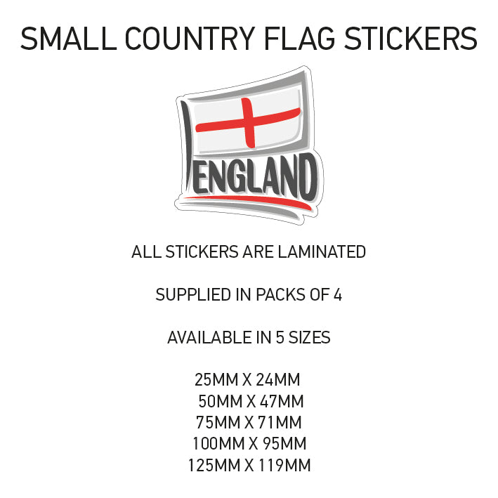 SCF08 England Small Country Flag Sticker 75mm x 71mm