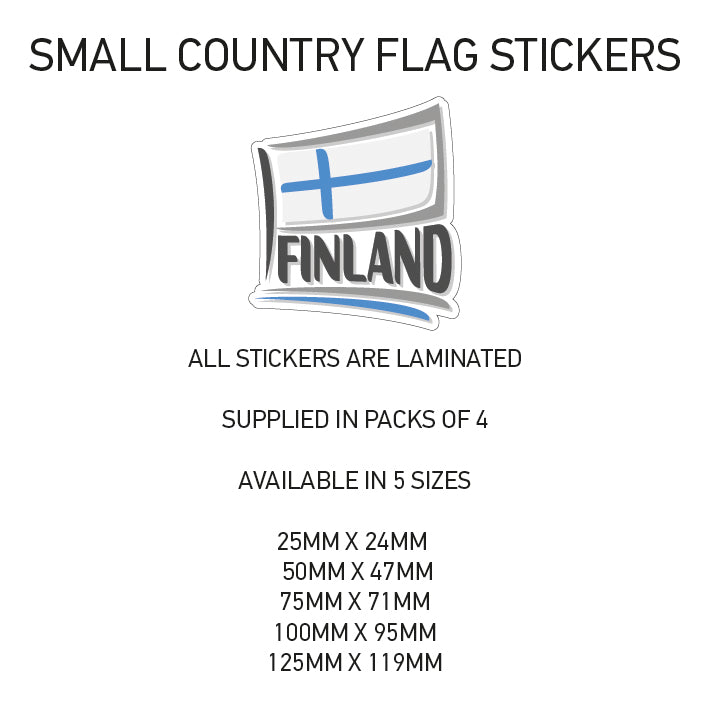 SCF09 Finland Small Country Flag Sticker 75mm x 71mm