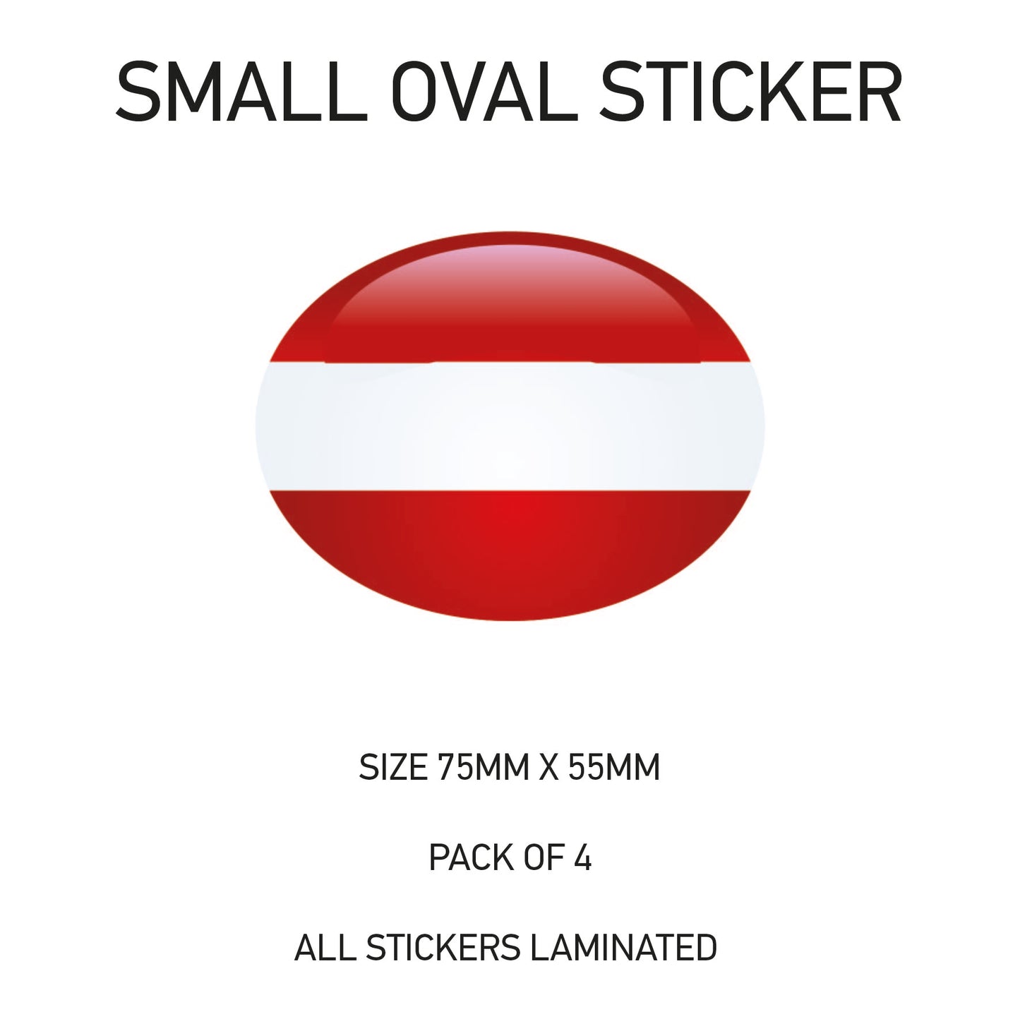 SOS02 Austria - Oval Sticker 4 x 75mm x 55mm