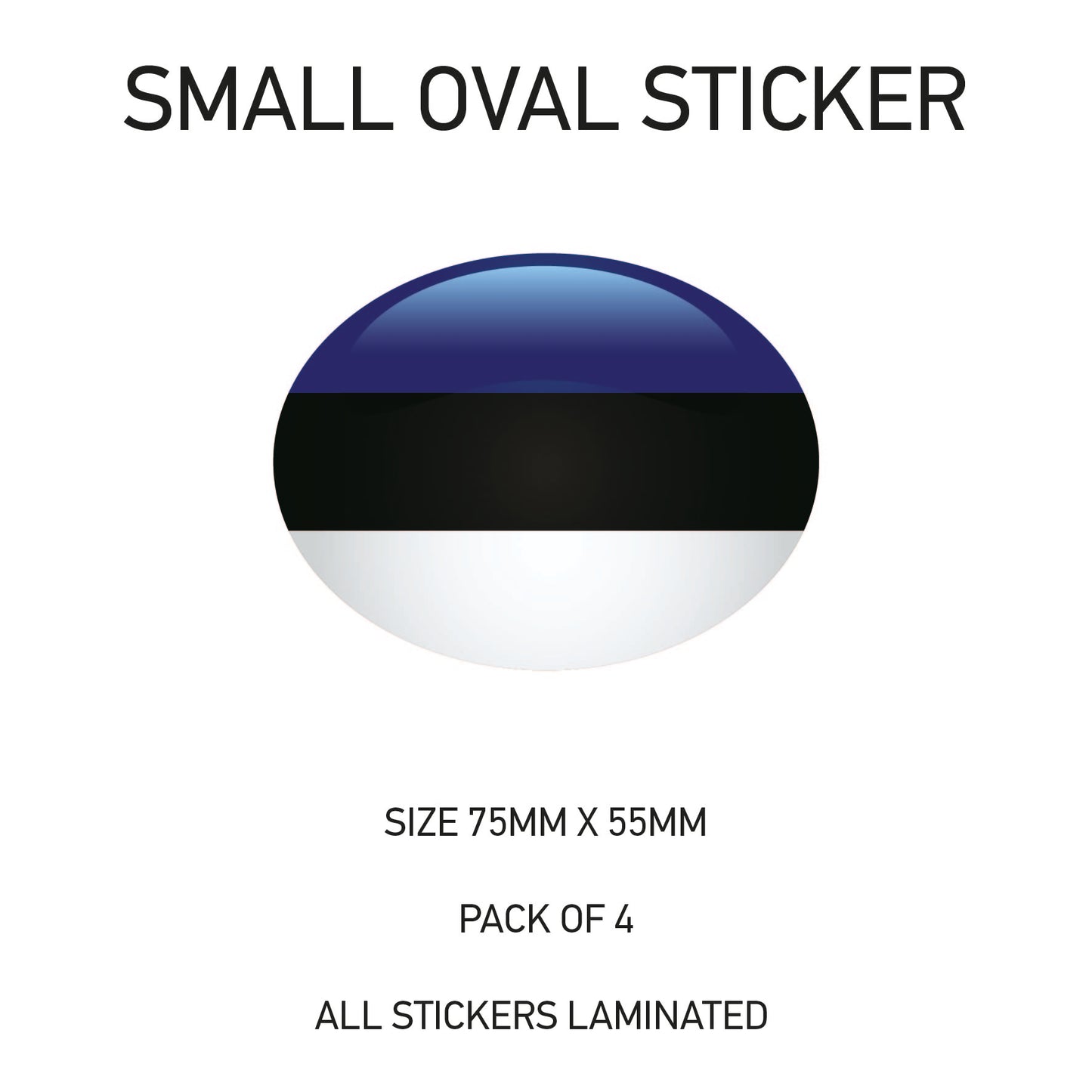 SOS08 Estonia - Oval Sticker 4 x 75mm x 55mm
