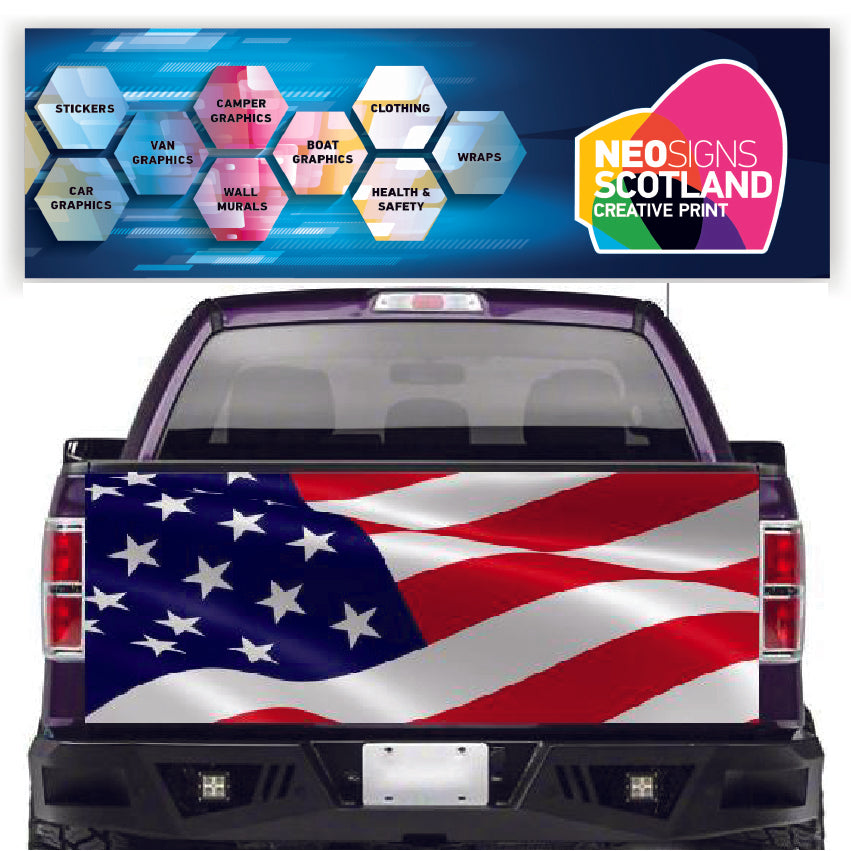 TAIL008 Usa Flag Tailgate Pick up truck wrap