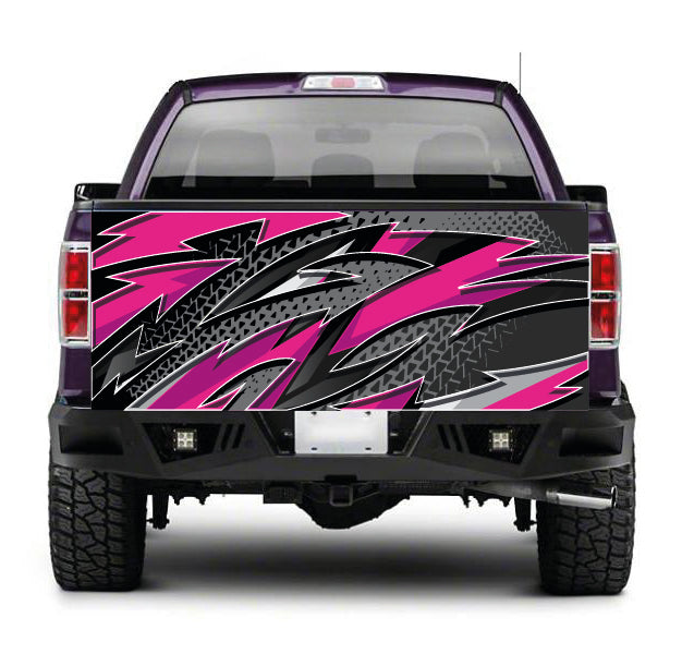 TAIL074 Pink and Black Pattern Tailgate Pick up truck wrap