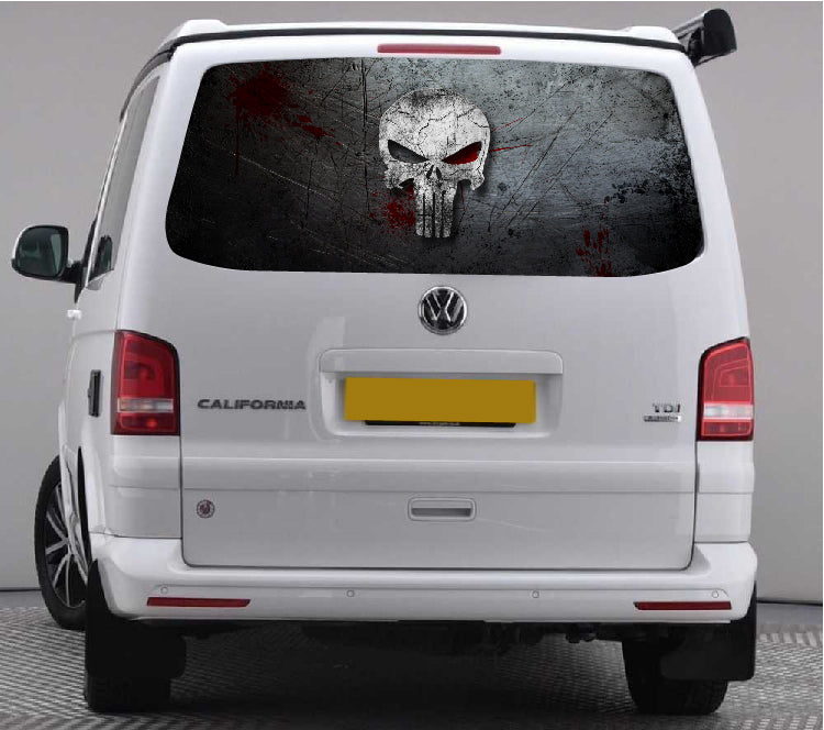 TRANS001 Punisher Tailgate wrap for VW Volkswagen Transporter T5 T6