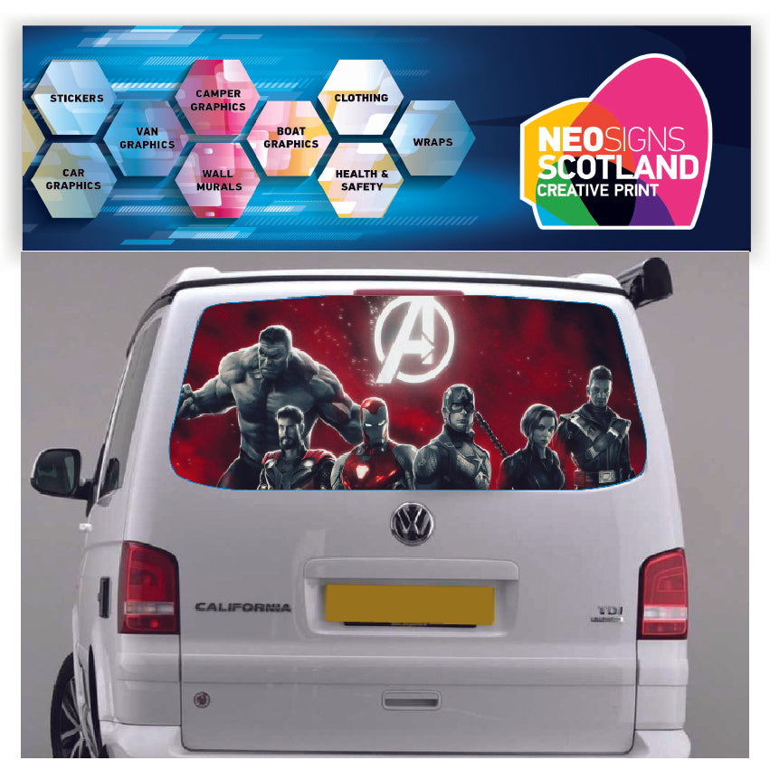 TRANS008 Avengers Tailgate wrap for VW Volkswagen Transporter T5 T6