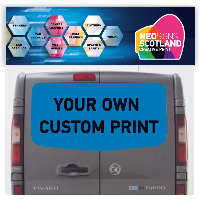 VIV000 Custom Tailgate wrap for Vauxhall/Opel Vivaro Air Release Vinyl