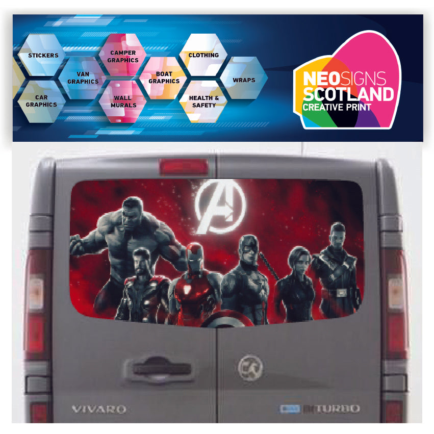 VIV008 Avengers Tailgate wrap for Vauxhall/Opel Vivaro