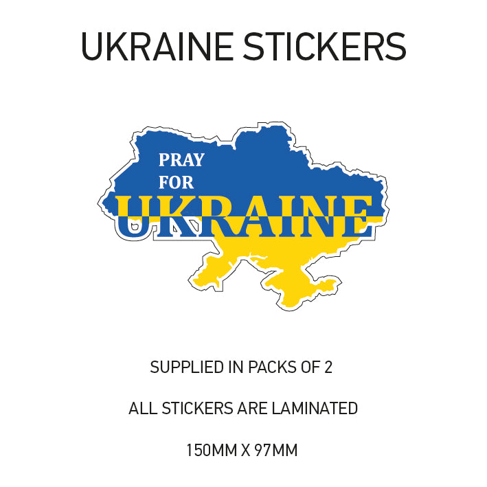 WAR13 Pray For Ukraine Sticker 150mm x 97mm