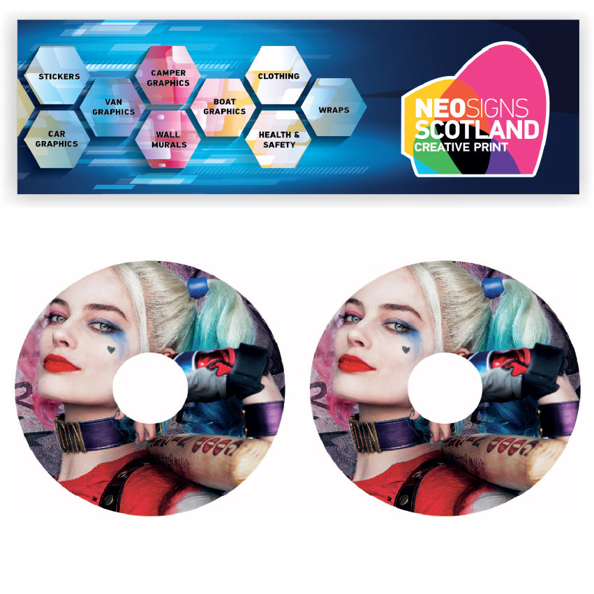 WCGW020 Harley Quinn 20 Inch Wheelchair Spoke Guard Sticker