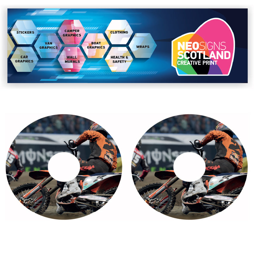 WCGW032 Dirt Bike 22 Inch Wheelchair Spoke Guard Sticker
