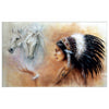 WG008 Indian Women and Horse Printed Wall Sticker Vinyl Various Sizes