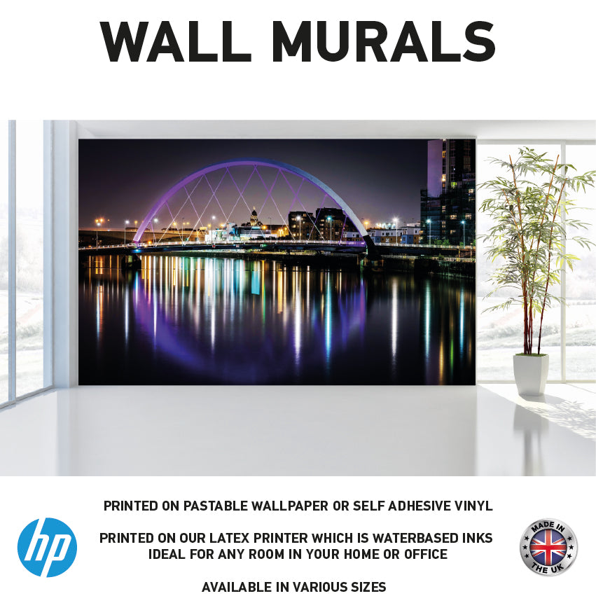 WM0009 Clyde Arc In Glasgow at night Wall Murals WallPaper Print Decal sticker