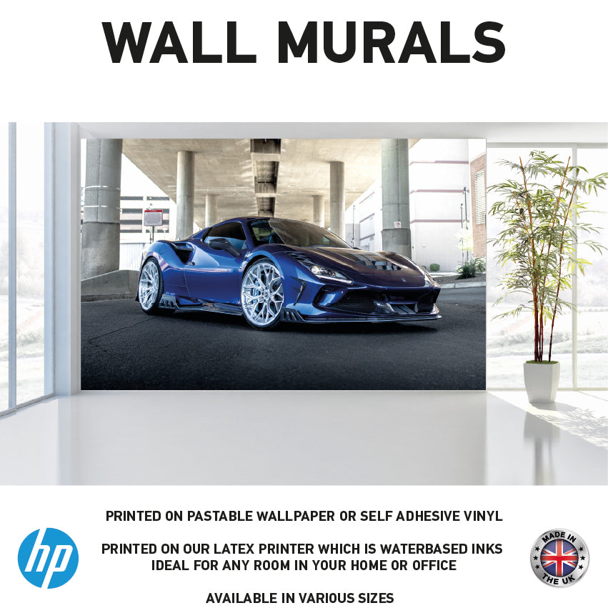 WM0064 Blue Supercar Vehicle Wall Murals WallPaper Print Decal sticker