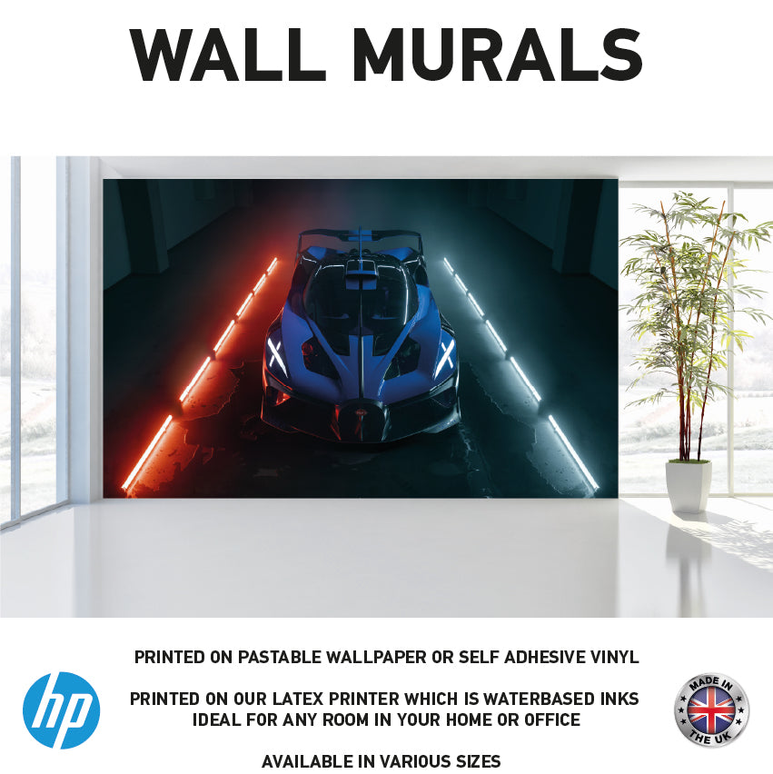 WM0072 Blue Supercar Vehicle Wall Murals WallPaper Print Decal sticker