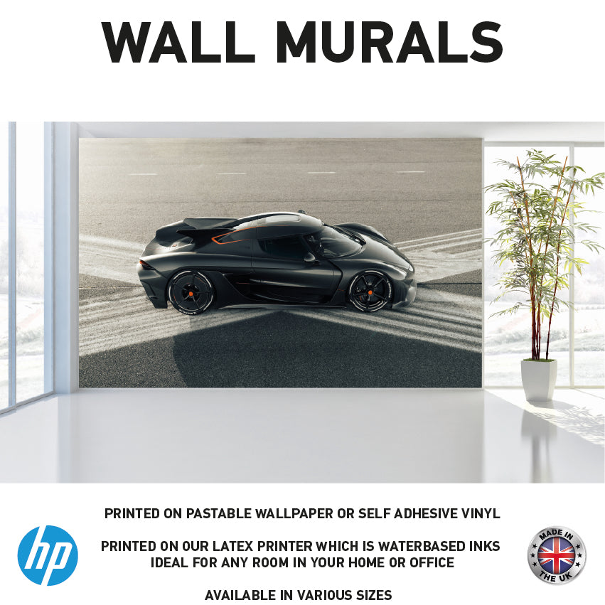 WM0076 Black Racing Car Vehicle Wall Murals WallPaper Print Decal sticker