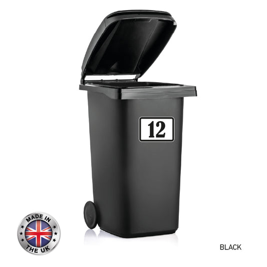 BIN05 Wheelie Bin x4 Number Rubbish Garbage Custom Stickers 170mm x 120m
