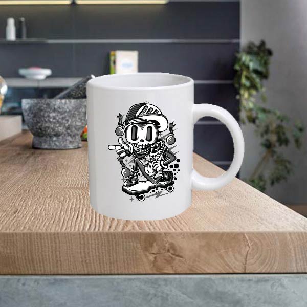 BW21 Black and White 11oz Ceramic printed mug funny cup gift tea coffee costa