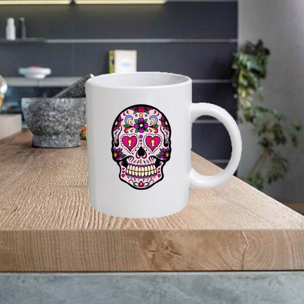 SKULL02 Skull 11oz Ceramic printed mug funny gift tea coffee costa