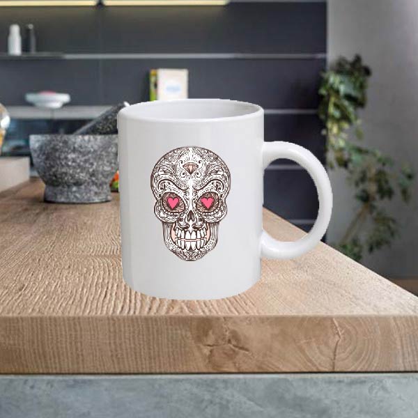 SKULL03 Skull 11oz Ceramic printed mug funny gift tea coffee costa