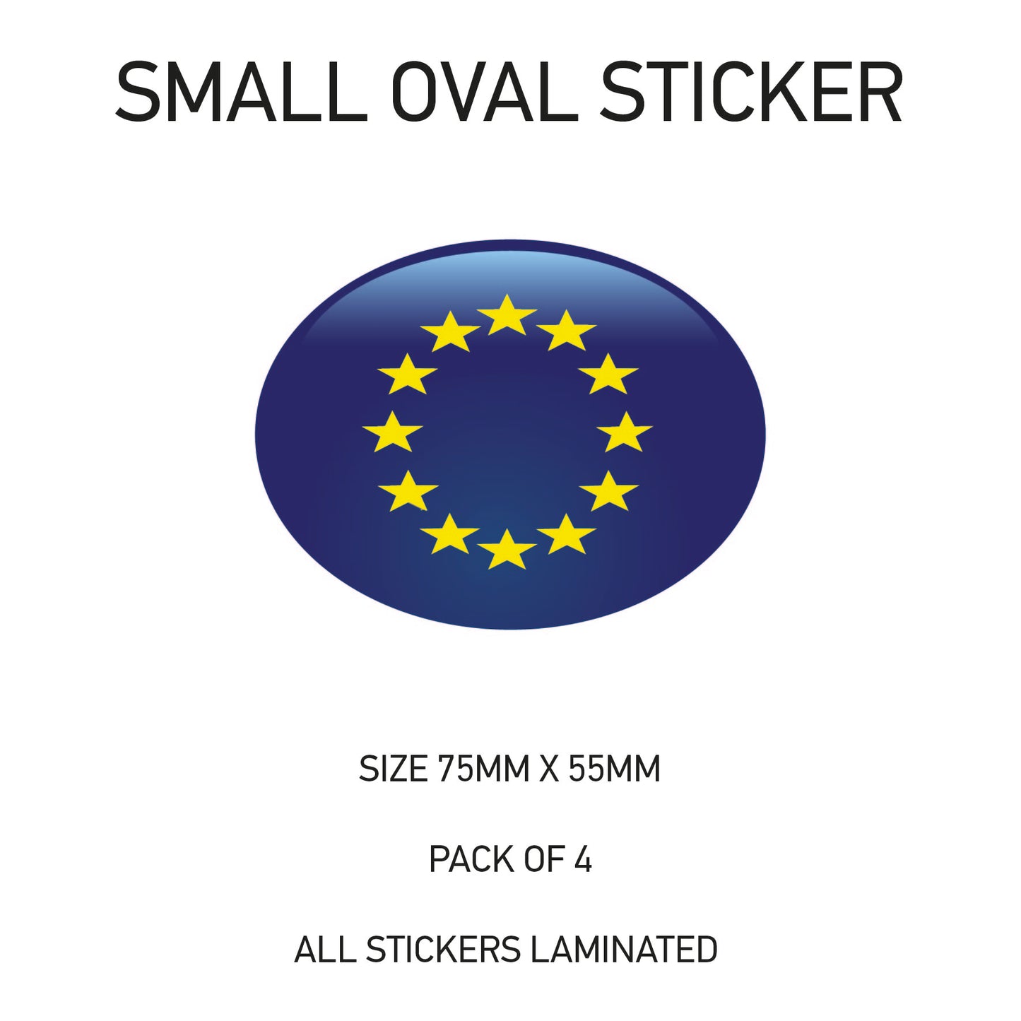 SOS01 European - Oval Sticker 4 x 75mm x 55mm