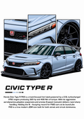 Civic Type R Car Poster Printed | Premium Waterproof & Tear Resistant Full Colour Posters